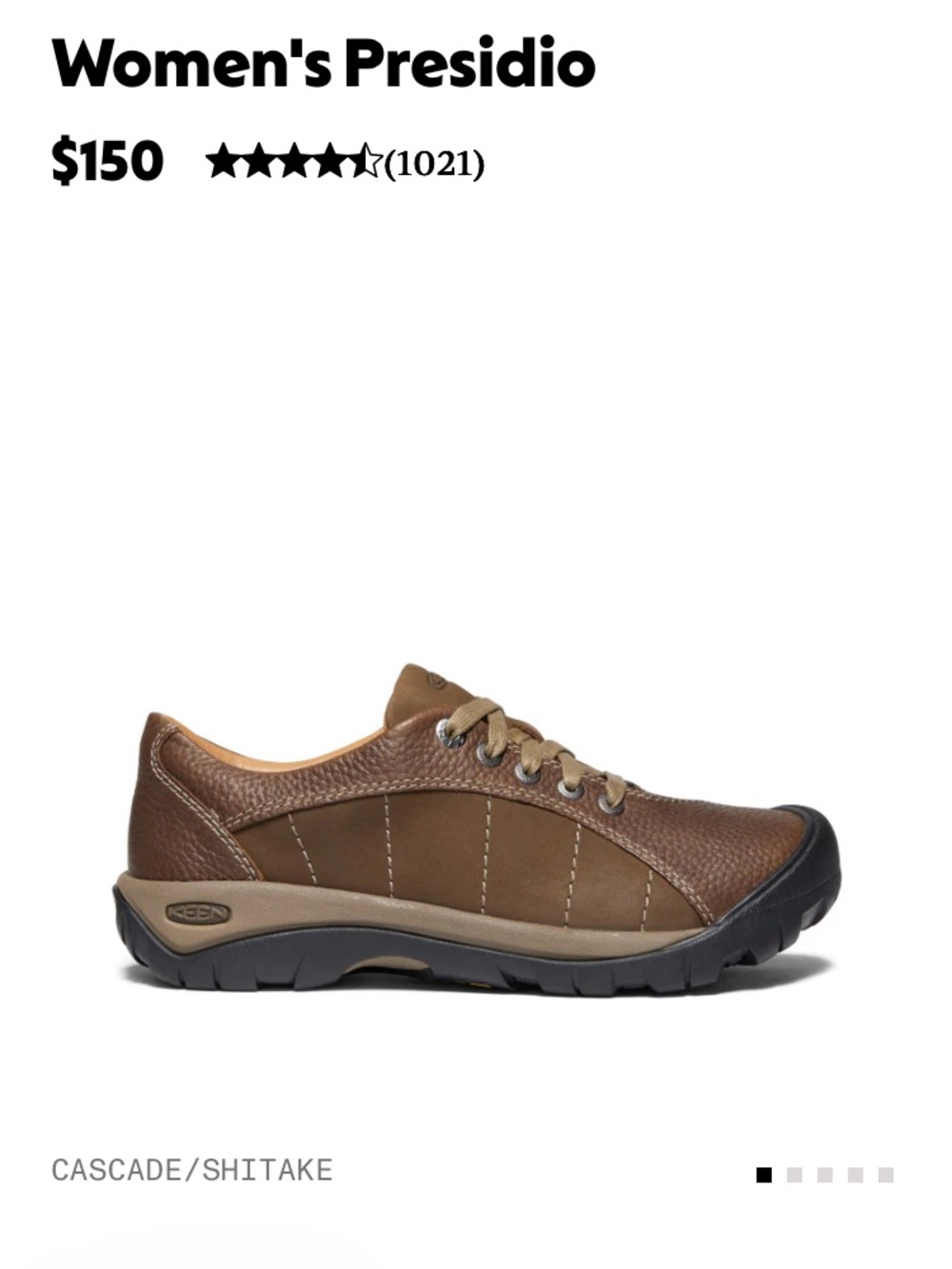 Keen Women's Presidio Lace-Up Sneaker in Cascade/Shitake